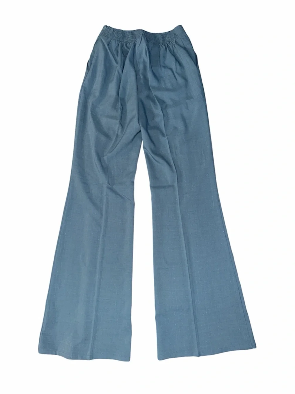 Fashion Nova Size Size Dusty Blue Wide Leg Flare Pants Elastic Waist